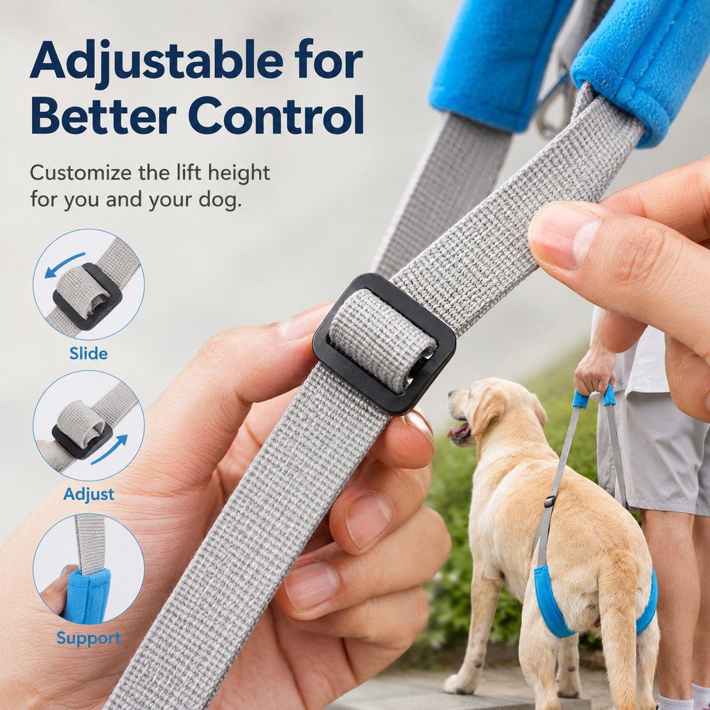 Dog Rear Leg Lift Support Sling for Stairs & Cars - Senior Dog Mobility Support