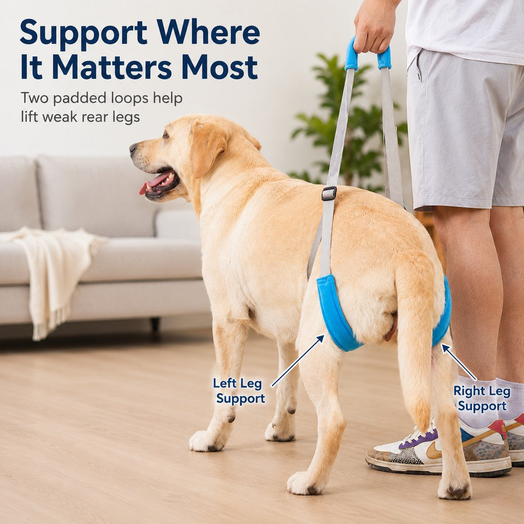 Dog Rear Leg Lift Support Sling for Stairs & Cars - Senior Dog Mobility Support