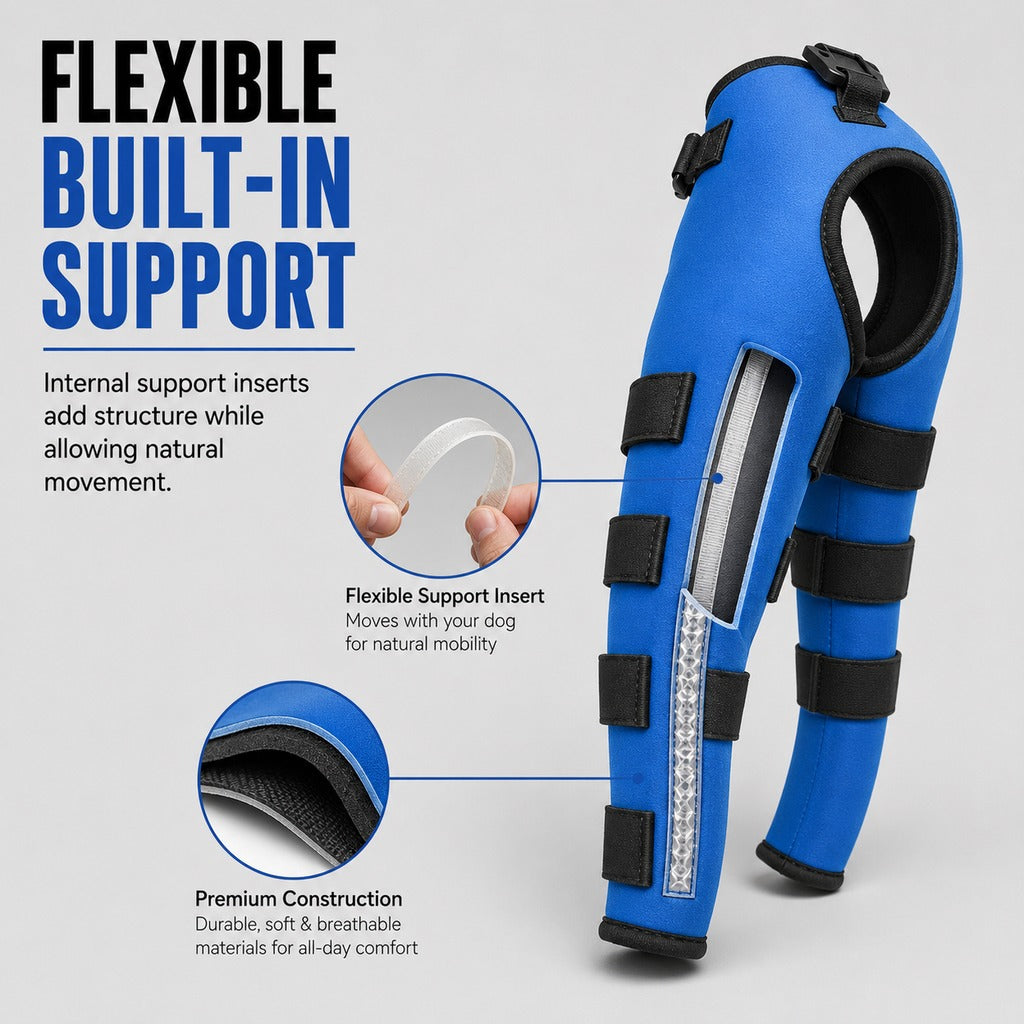 Reflective Dog Rear Leg Support Brace for Evening Walks & Recovery Comfort