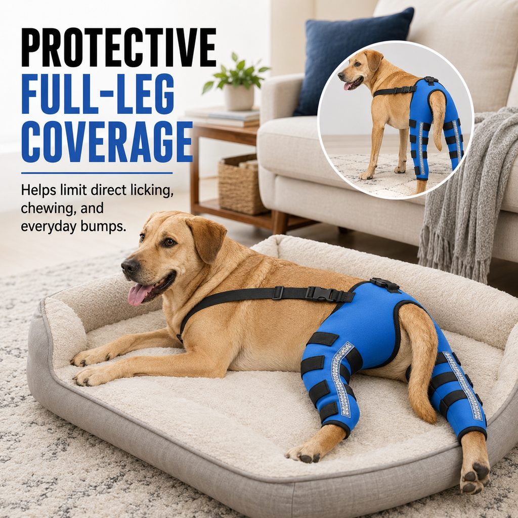 Reflective Dog Rear Leg Support Brace for Evening Walks & Recovery Comfort