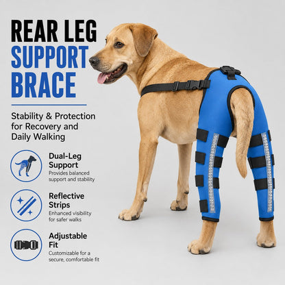 Reflective Dog Rear Leg Support Brace for Evening Walks & Recovery Comfort