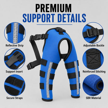Reflective Dog Rear Leg Support Brace for Evening Walks & Recovery Comfort
