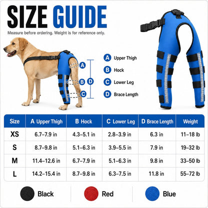 Reflective Dog Rear Leg Support Brace for Evening Walks & Recovery Comfort