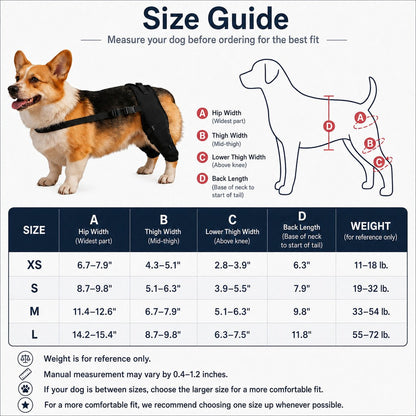 Dog Rear Leg Support Brace for Senior & Weak Dogs - Adjustable Hind Leg Mobility Support for Walking & Daily Care