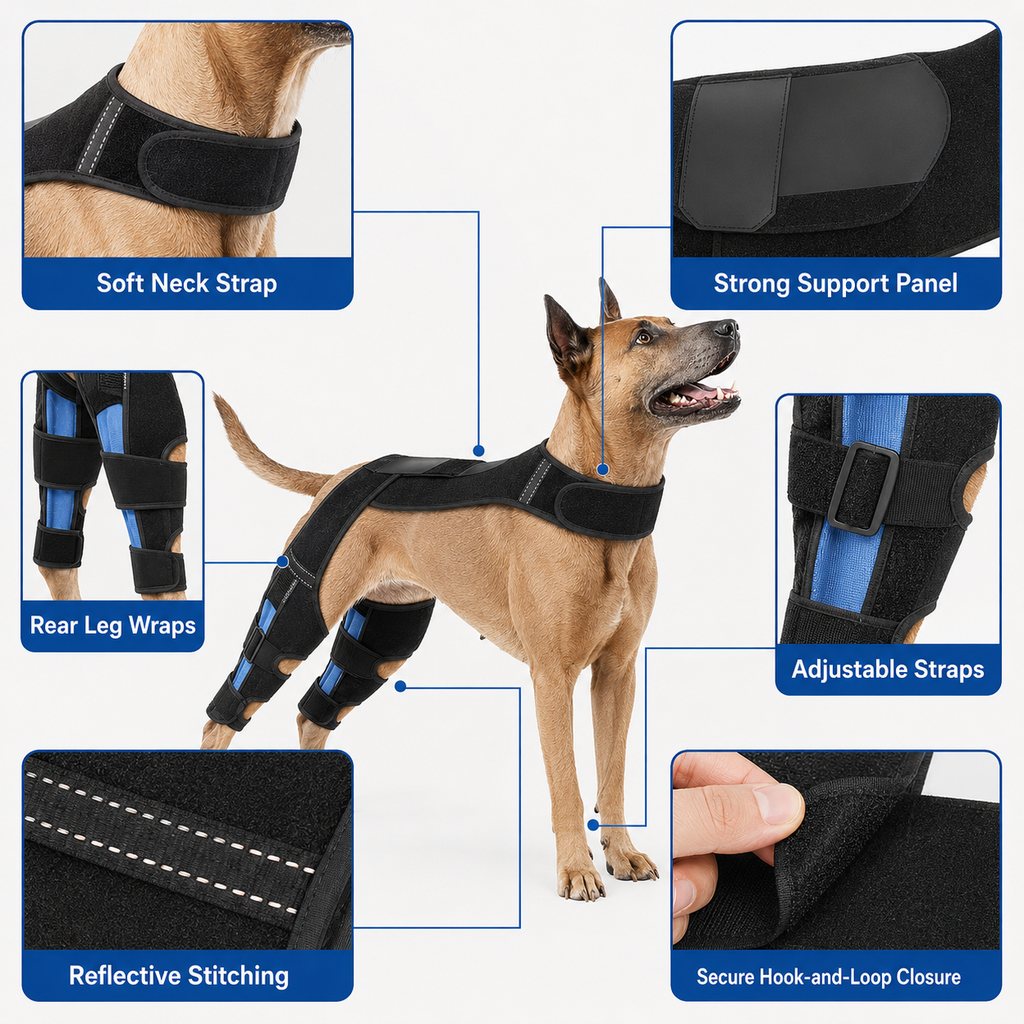 Dog Rear Leg Support Harness for Senior Dogs - Dual Hind Leg Mobility Aid for Walking & Standing