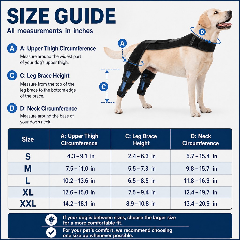 Dog Rear Leg Support Harness for Senior Dogs - Dual Hind Leg Mobility Aid for Walking & Standing