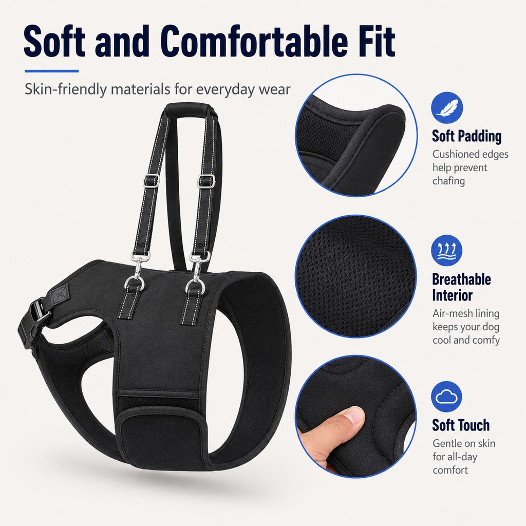 Dog Rear Leg Support Harness for Senior Dogs - Walking & Mobility Lift Assistance