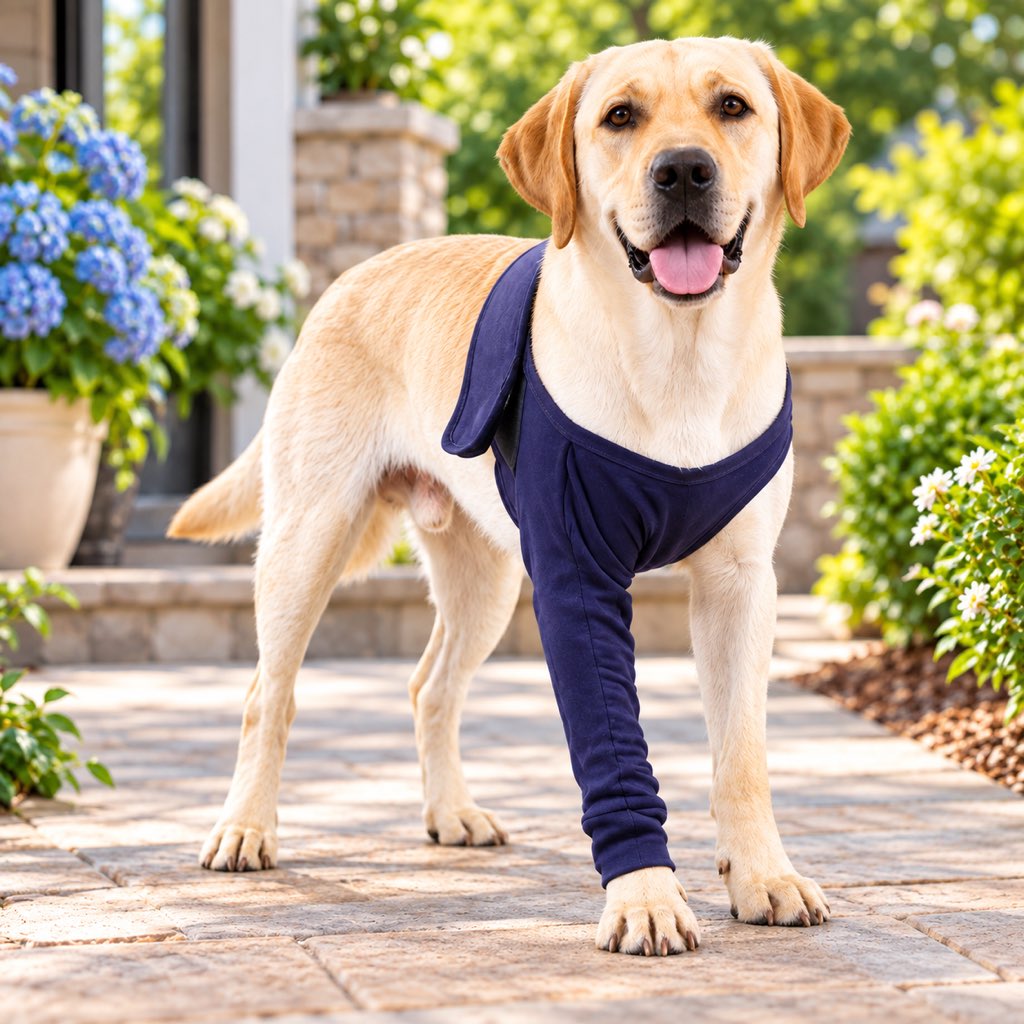 Dog Recovery Leg Sleeve for Post-Surgery Care – Anti-Lick Front Leg Wound Cover