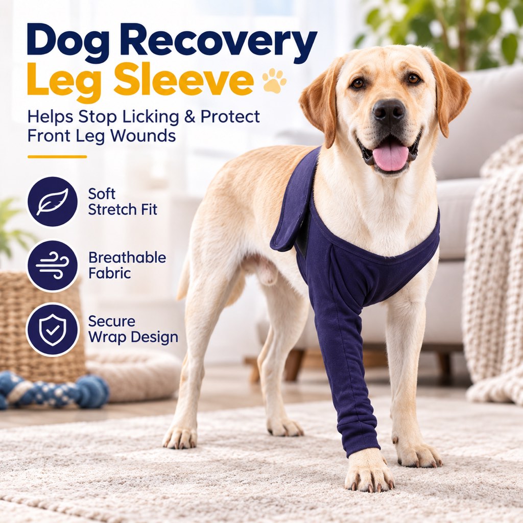 Dog Recovery Leg Sleeve for Post-Surgery Care – Anti-Lick Front Leg Wound Cover