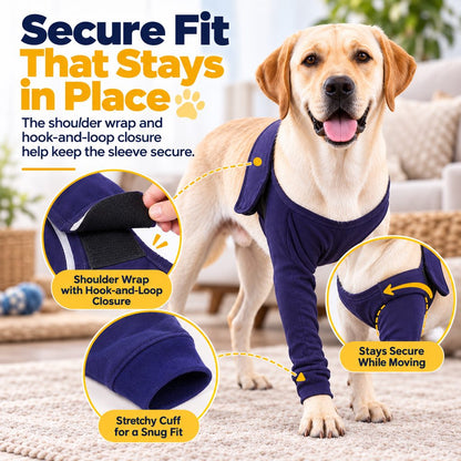 Dog Recovery Leg Sleeve for Post-Surgery Care – Anti-Lick Front Leg Wound Cover