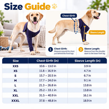 Dog Recovery Leg Sleeve for Post-Surgery Care – Anti-Lick Front Leg Wound Cover