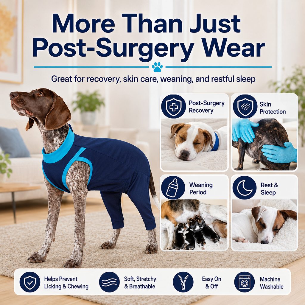 Dog Recovery Suit with Rear Leg Coverage - Anti-Lick Cone Alternative