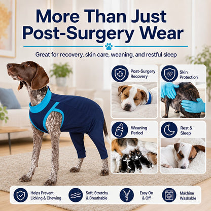 Dog Recovery Suit with Rear Leg Coverage - Anti-Lick Cone Alternative