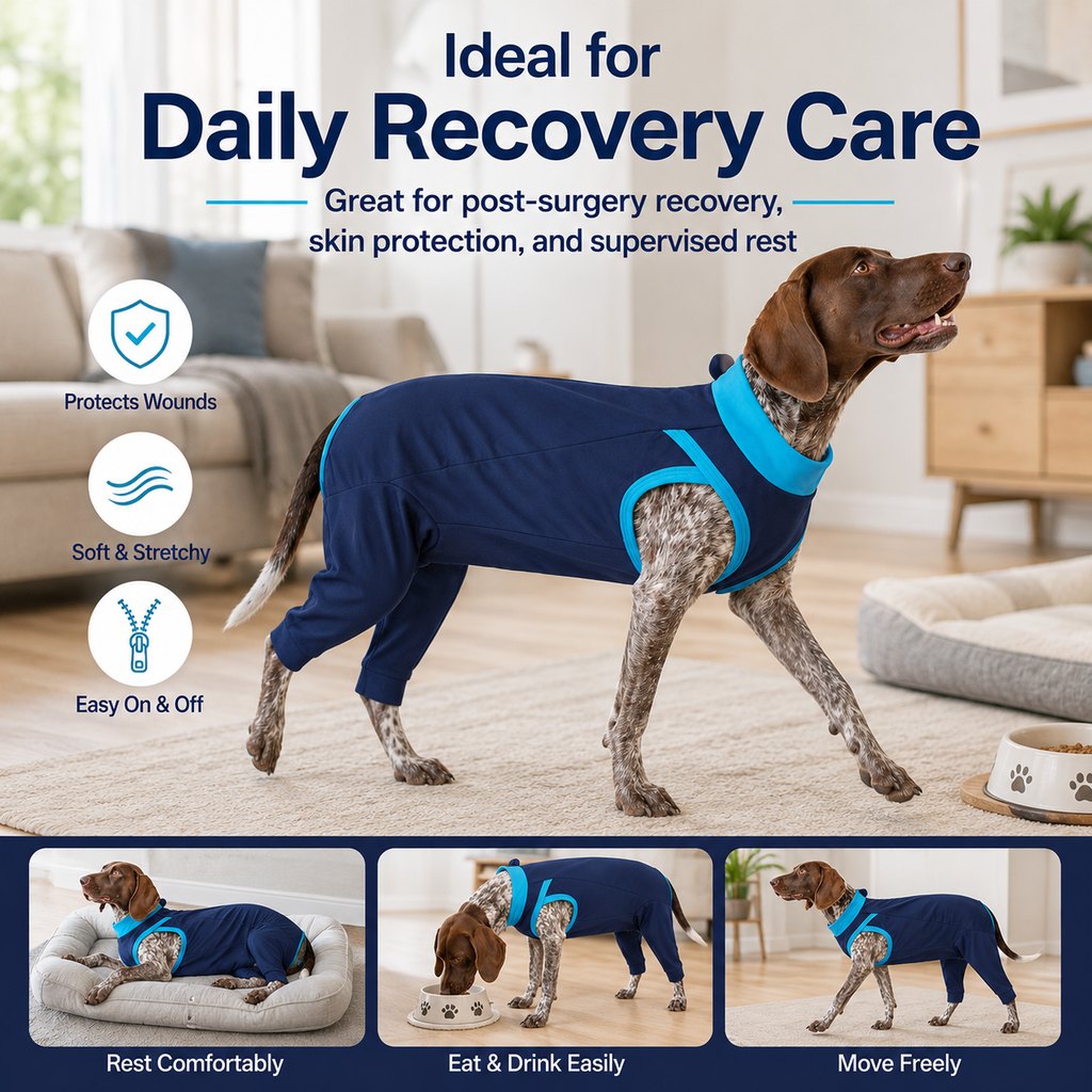 Dog Recovery Suit with Rear Leg Coverage - Anti-Lick Cone Alternative