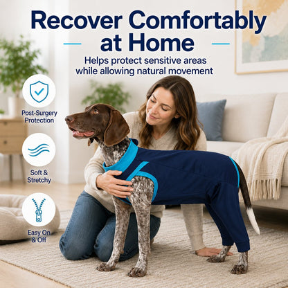 Dog Recovery Suit with Rear Leg Coverage - Anti-Lick Cone Alternative