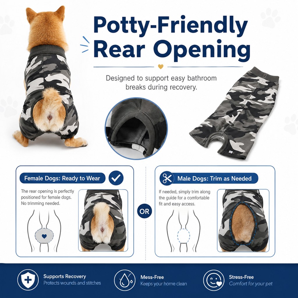Dog Post-Surgery Recovery Suit for Spay & Neuter - Anti-Lick Cone Alternative