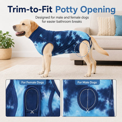 Dog Post Surgery Recovery Suit - Soft Anti-Lick Protective Onesie for Spay Neuter Recovery