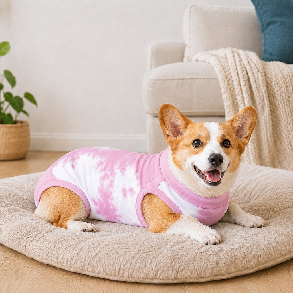 Dog Post Surgery Recovery Suit - Soft Anti-Lick Protective Onesie for Spay Neuter Recovery