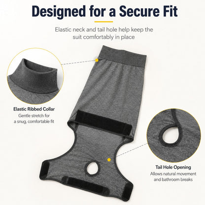 Dog Recovery Suit with Pad Layer for Post-Surgery, Heat Cycles & Licking Protection