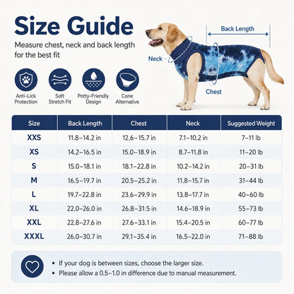 Dog Post Surgery Recovery Suit - Soft Anti-Lick Protective Onesie for Spay Neuter Recovery