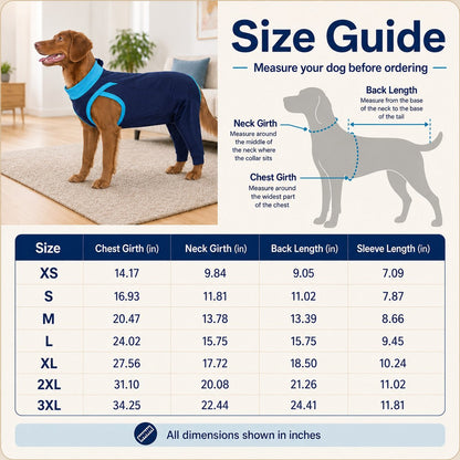 Dog Recovery Suit with Rear Leg Coverage - Anti-Lick Cone Alternative