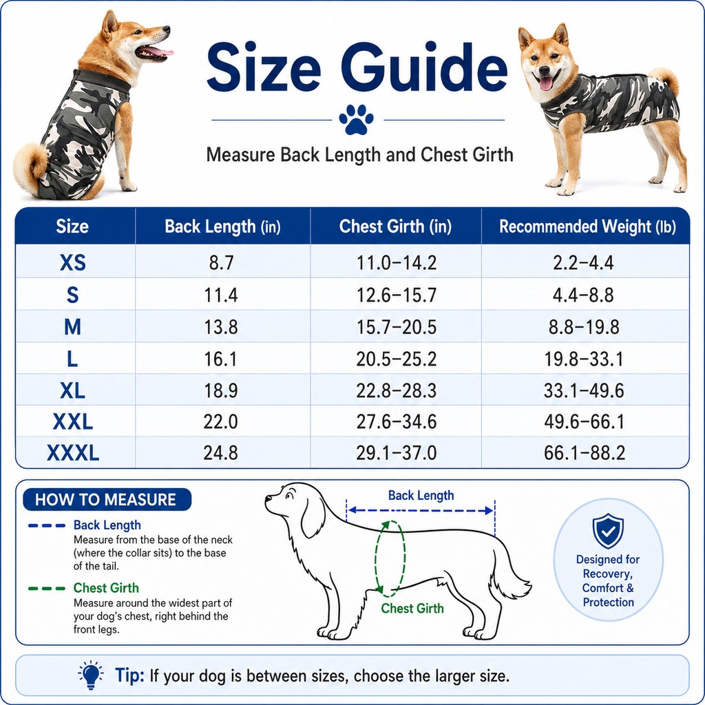 Dog Post-Surgery Recovery Suit for Spay & Neuter - Anti-Lick Cone Alternative