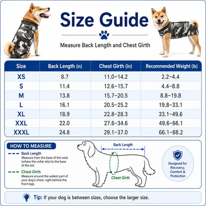 Dog Post-Surgery Recovery Suit for Spay & Neuter - Anti-Lick Cone Alternative