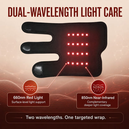 Dog Red Light Joint Wrap for Senior Dogs & Post-Walk Comfort - 20-LED Adjustable Mobility Support