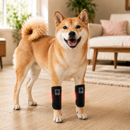 Rechargeable Red Light Therapy Dog Knee Wrap for Senior Dogs - At-Home Leg Comfort Support for Post-Walk Stiffness & Mobility Care