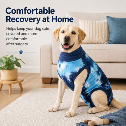 Dog Post Surgery Recovery Suit - Soft Anti-Lick Protective Onesie for Spay Neuter Recovery