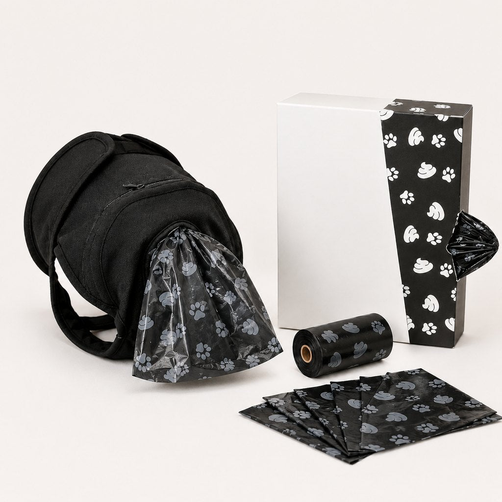 Dog Waste Catcher Pants with 50 Bags for Daily Walks - Less Bending, Easier Poop Cleanup