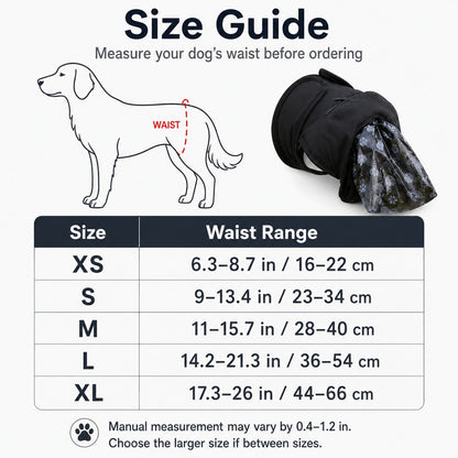 Dog Waste Catcher Pants with 50 Bags for Daily Walks - Less Bending, Easier Poop Cleanup