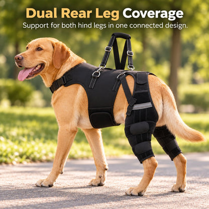Adjustable Dual Rear Leg Knee Brace for Dogs with Lift Handle – Walking & Standing Support