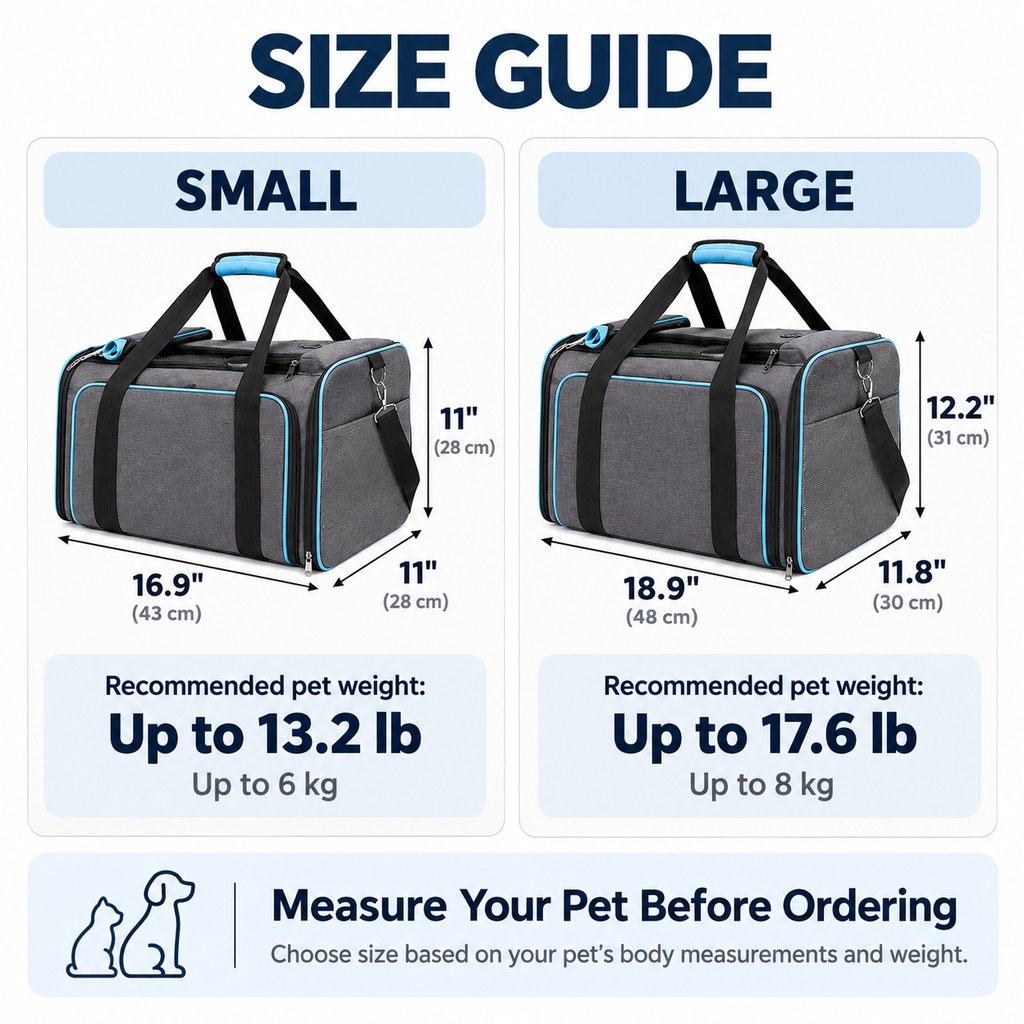 Dual-Sided Expandable Pet Carrier for Cats & Small Dogs - More Room for Road Trips, Vet Visits & Travel