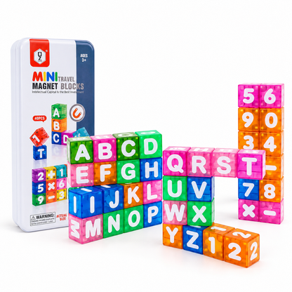 Magnetic Alphabet & Number Learning Blocks for Kids