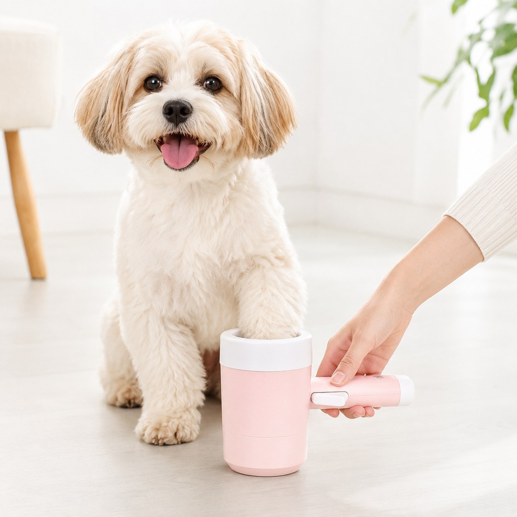 Electric Dog Paw Cleaner Cup for Muddy Walks - One-Button Paw Washer Helps Keep Floors, Couches & Car Seats Clean