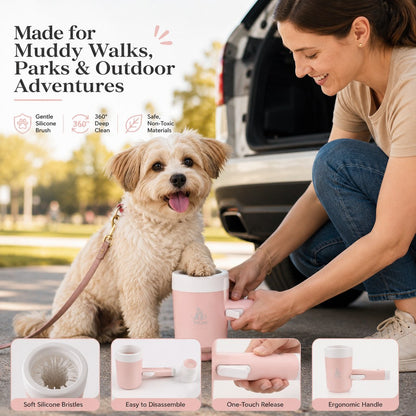 Electric Dog Paw Cleaner Cup for Muddy Walks - One-Button Paw Washer Helps Keep Floors, Couches & Car Seats Clean