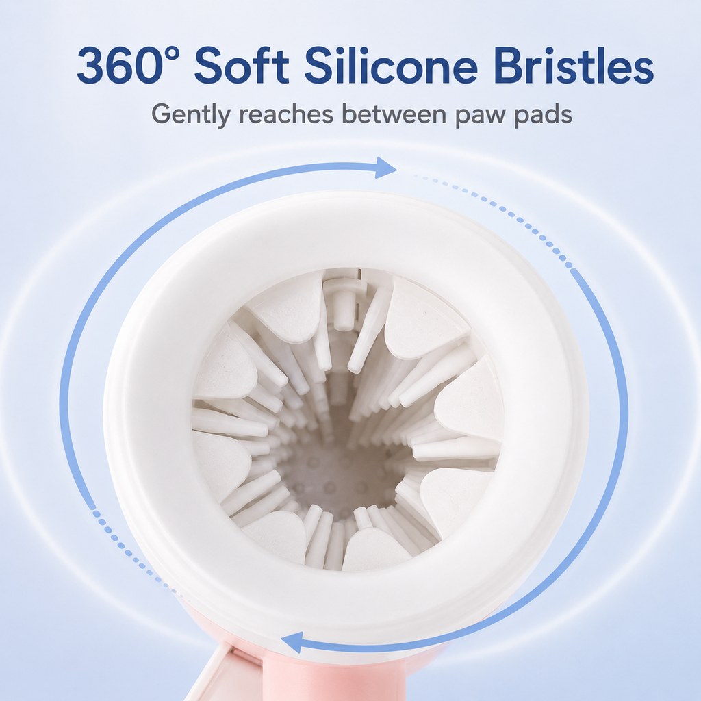 Electric Dog Paw Cleaner Cup for Muddy Walks - One-Button Paw Washer Helps Keep Floors, Couches & Car Seats Clean