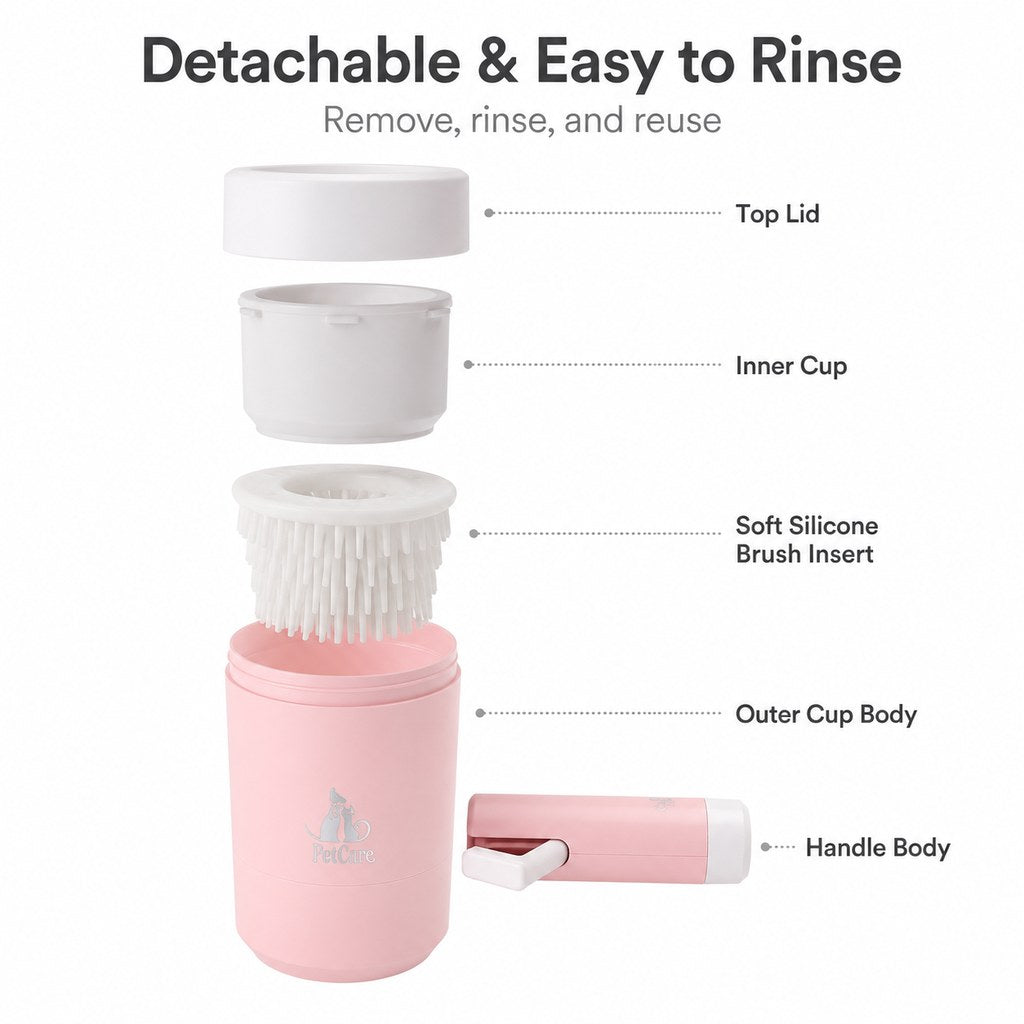 Electric Dog Paw Cleaner Cup for Muddy Walks - One-Button Paw Washer Helps Keep Floors, Couches & Car Seats Clean
