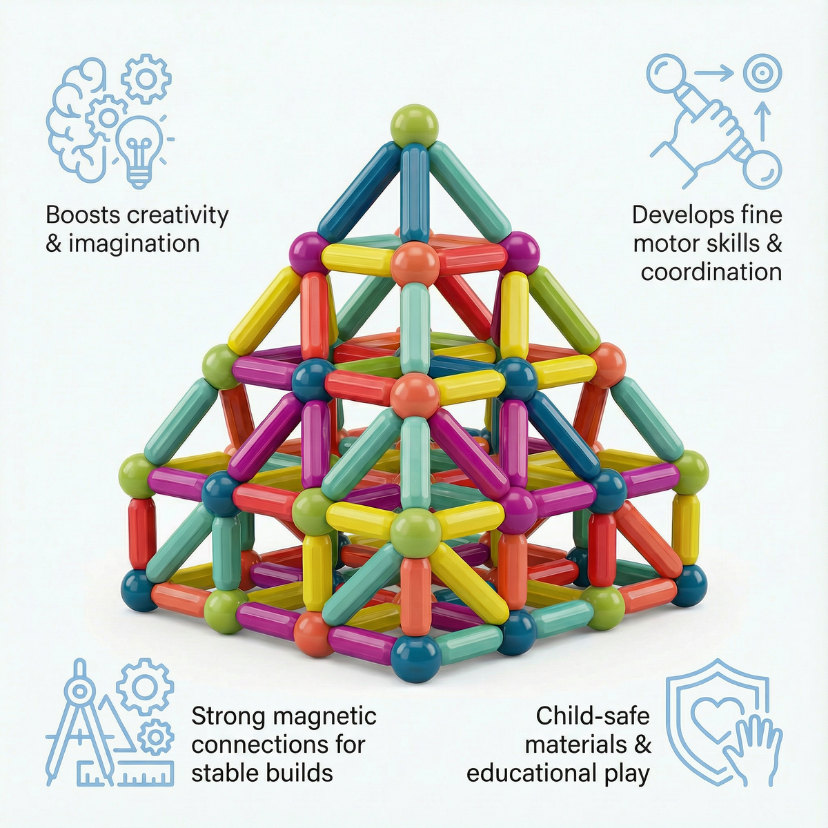 Magnetic Rods & Balls Construction Set | Family Favourite