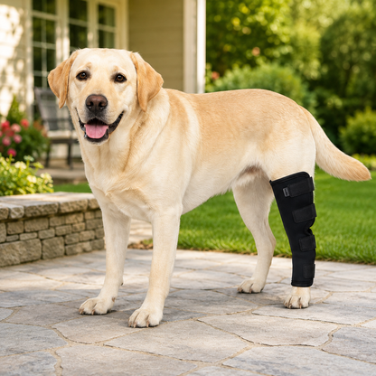 Dog Leg Recovery Brace for Post-Surgery Care, Adjustable Rear Leg Support to Help Protect Against Licking & Chewing