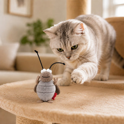 Rechargeable Interactive Cat Toy - Flapping Bird, Plush Animal & Motion Activated Toys for Indoor Cats