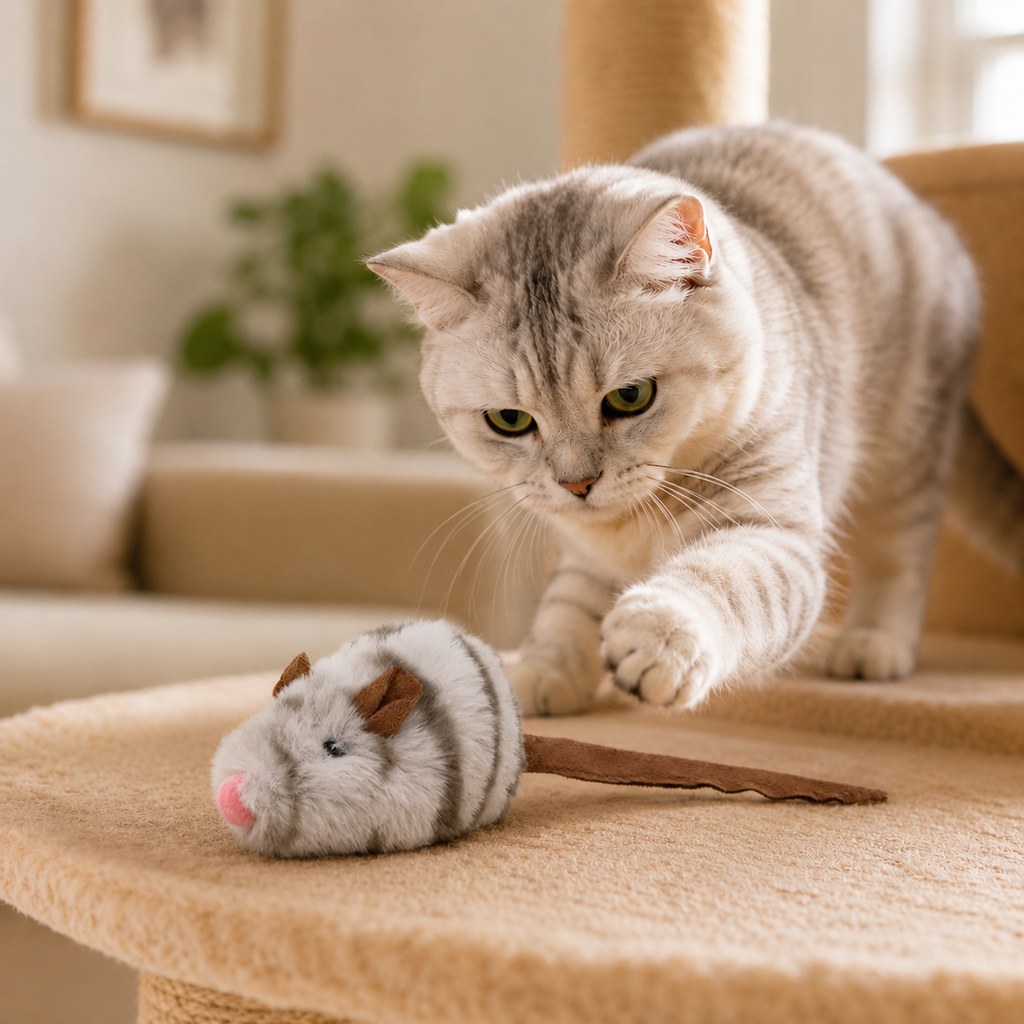 Rechargeable Interactive Cat Toy - Flapping Bird, Plush Animal & Motion Activated Toys for Indoor Cats