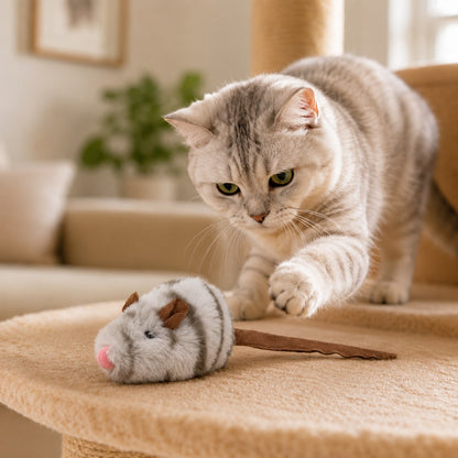 Rechargeable Interactive Cat Toy - Flapping Bird, Plush Animal & Motion Activated Toys for Indoor Cats