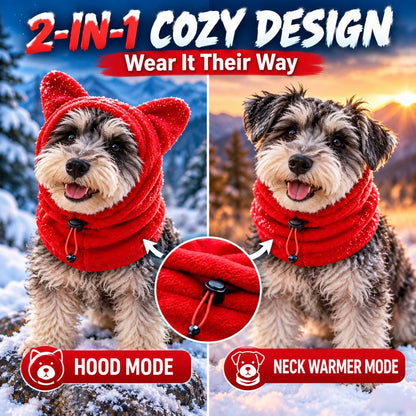 Fleece Winter Hood for Dogs & Cats – Warm Ear & Neck Cover for Cold Walks