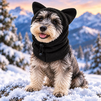 Fleece Winter Hood for Dogs & Cats – Warm Ear & Neck Cover for Cold Walks