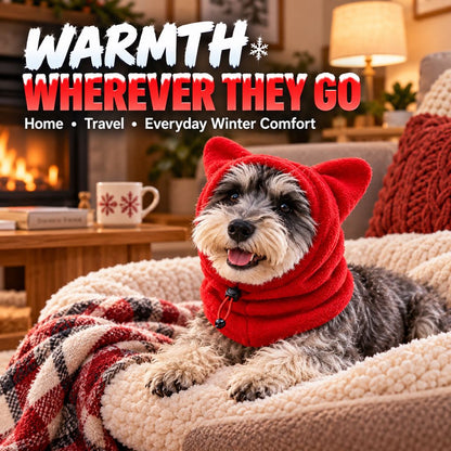 Fleece Winter Hood for Dogs & Cats – Warm Ear & Neck Cover for Cold Walks