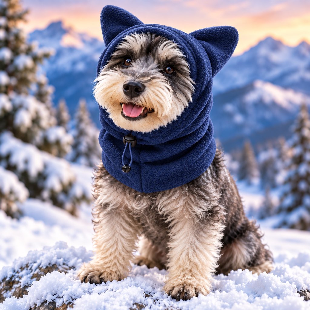 Fleece Winter Hood for Dogs & Cats – Warm Ear & Neck Cover for Cold Walks