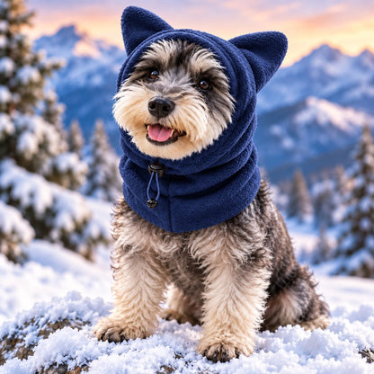 Fleece Winter Hood for Dogs & Cats – Warm Ear & Neck Cover for Cold Walks