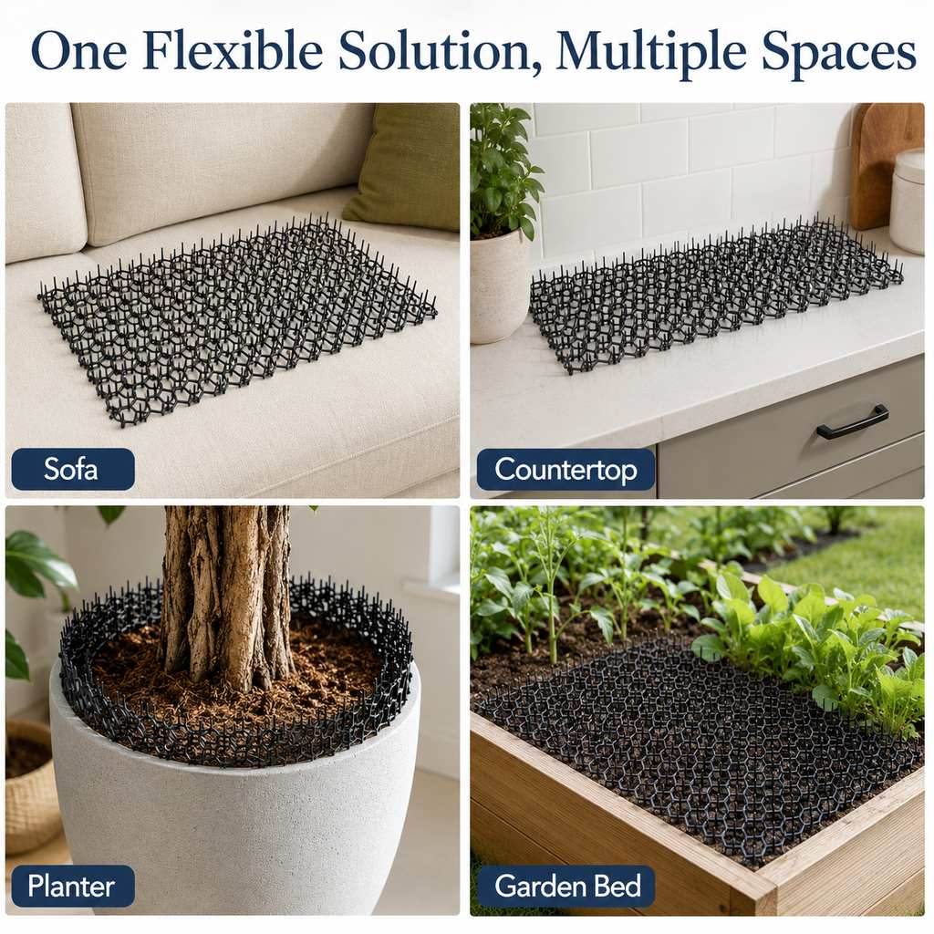 Flexible Cat Deterrent Mat for Sofas & Gardens - Protect Furniture and Plants